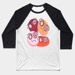 4 Funny Faces Baseball T-Shirt